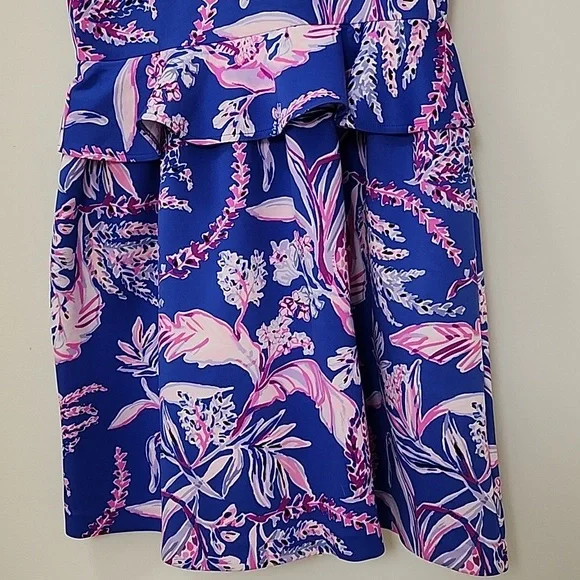 Lilly Pulitzer coastal Caesara Dress in Iris Blue Wild Pink Size XL 12-14 - Picture 11 of 16